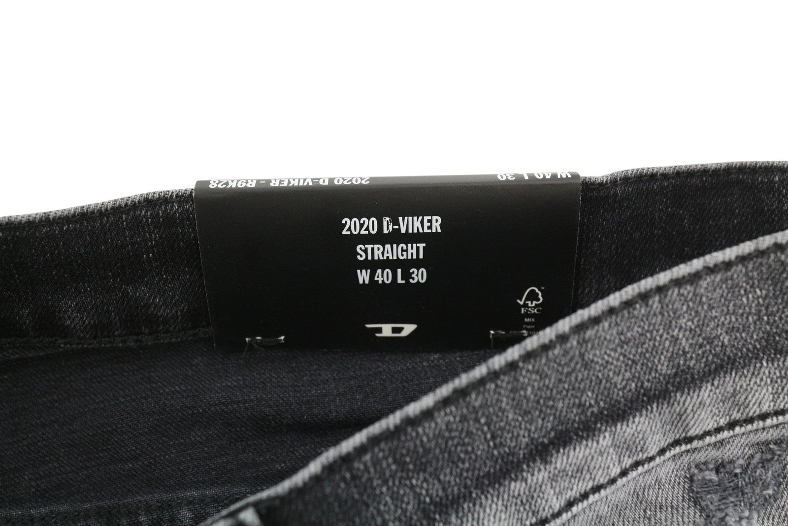 DIESEL 2020 D-Viker R9K28 Men Jeans W40/L30 Washed Black Straight Button RRP250