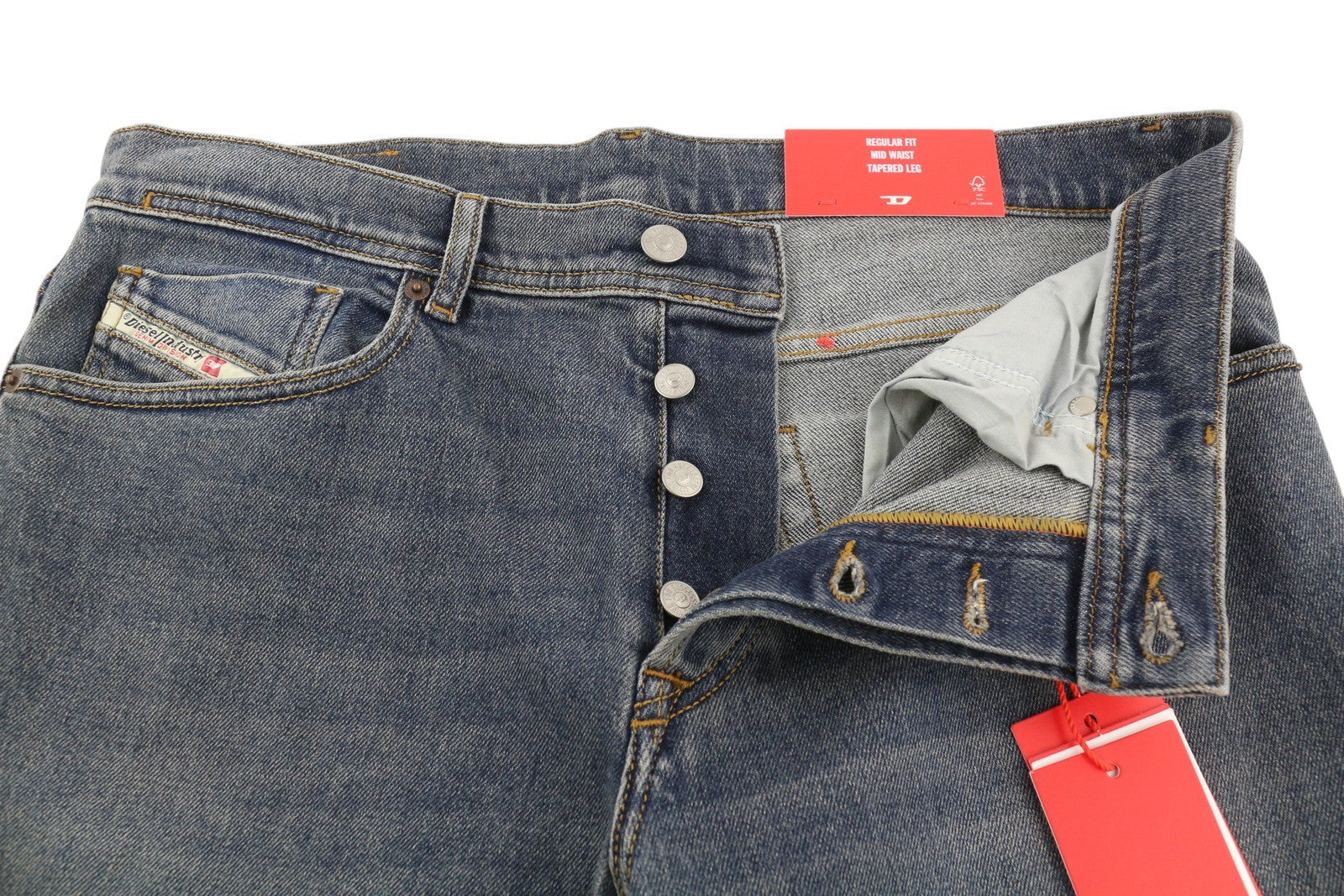 DIESEL 2023 D-Finitive 09F74 Men's Jeans W33/L32 Tapered Regular Blue RRP175