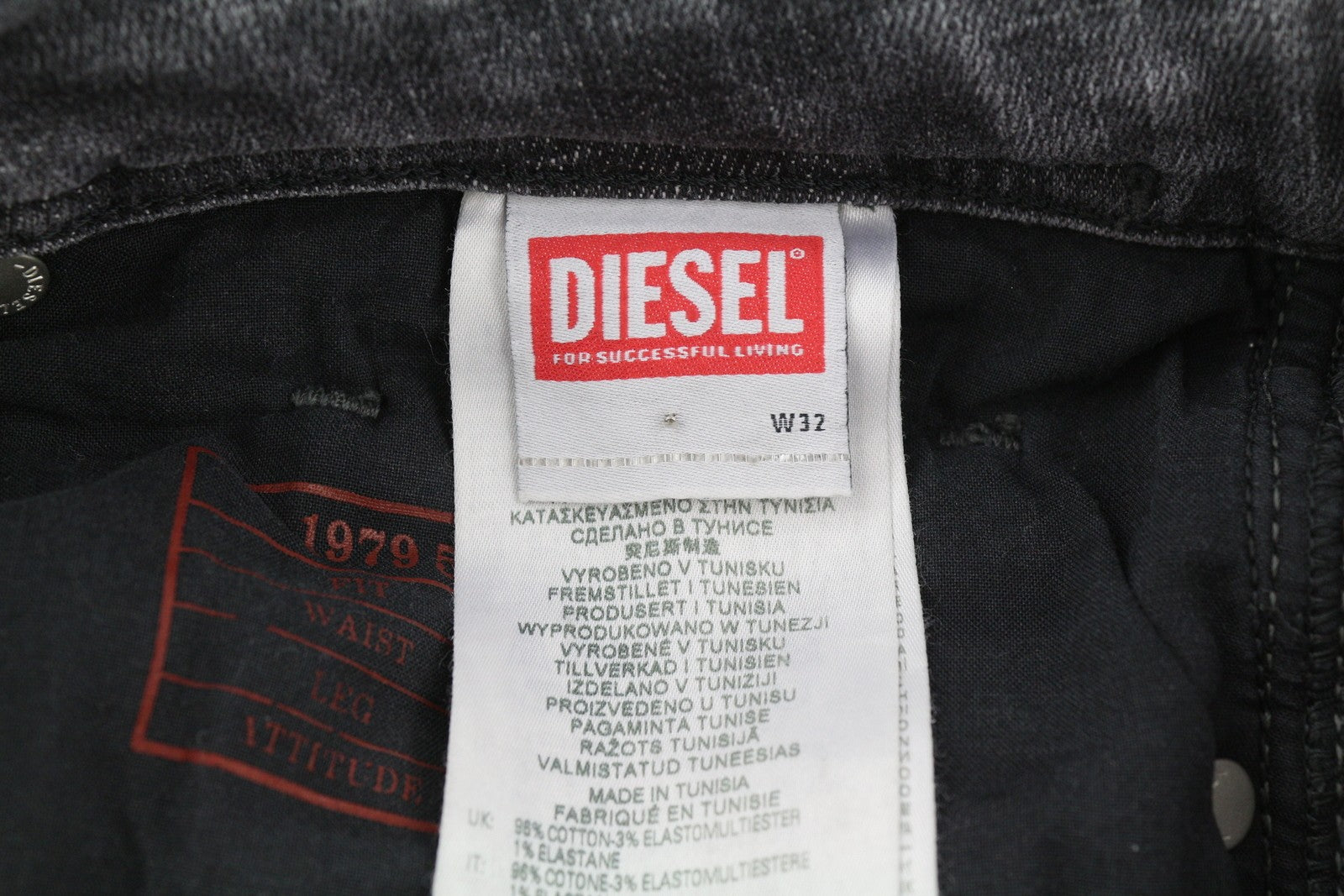 DIESEL 1979 Sleenker 09H70 Men Jeans W32/L32 Skinny Grey Distress Low RRP250