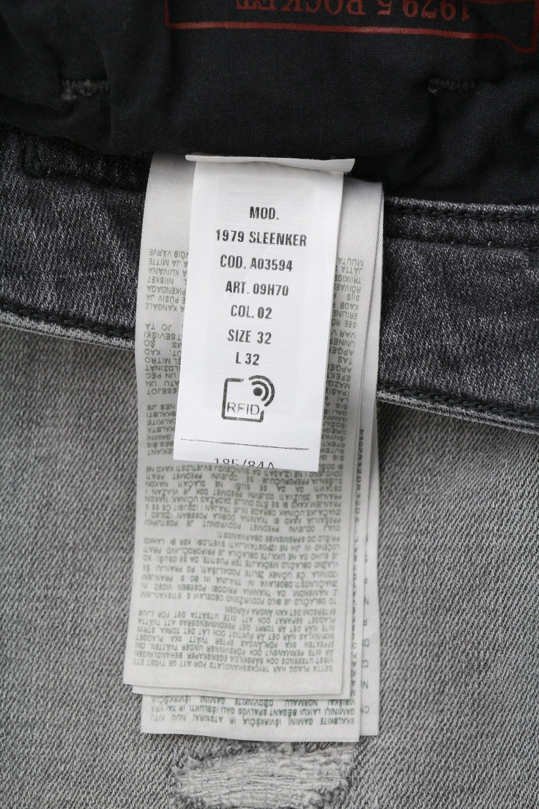 DIESEL 1979 Sleenker 09H70 Men Jeans W32/L32 Skinny Grey Distress Low RRP250