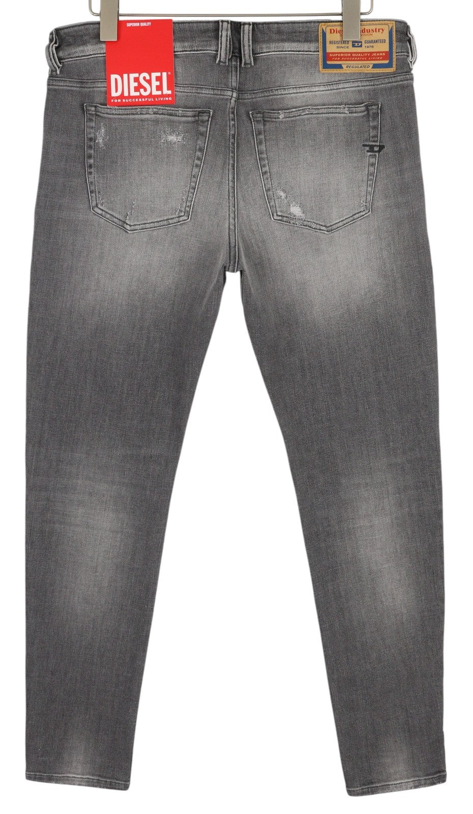 DIESEL 1979 Sleenker 09H70 Men Jeans W32/L32 Skinny Grey Distress Low RRP250