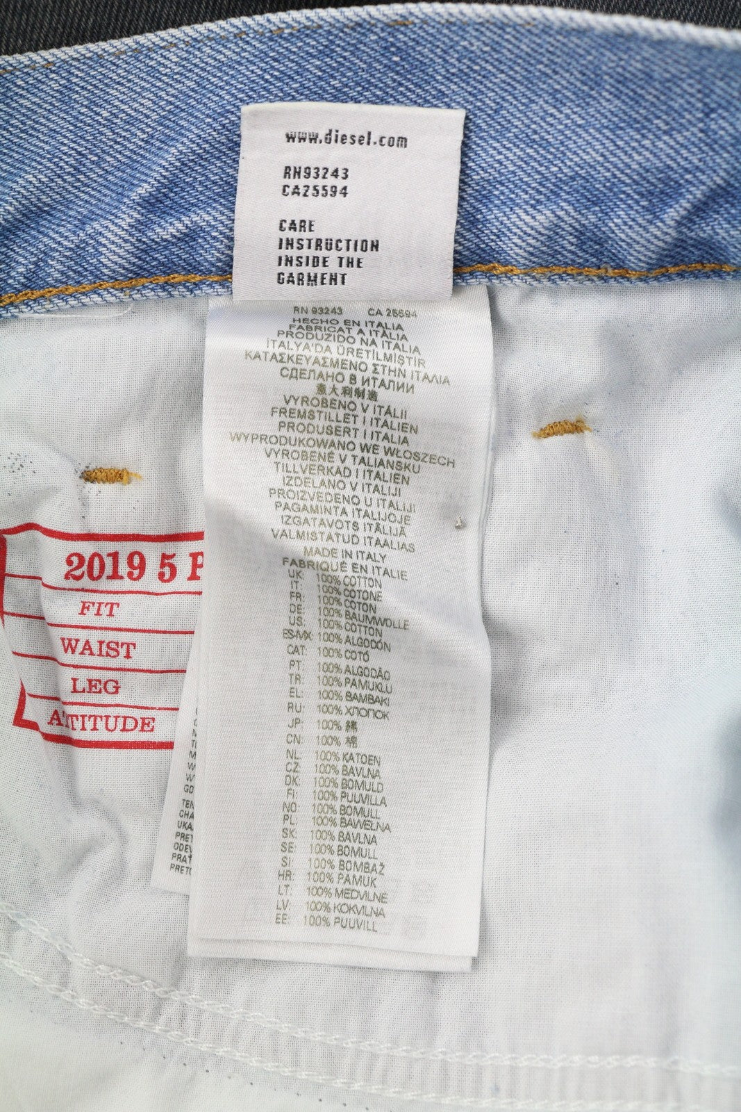 DIESEL 2019 D-Strukt-S3 09I47 Men's Jeans W40 Slim Dark Denim Mid Waist RRP350