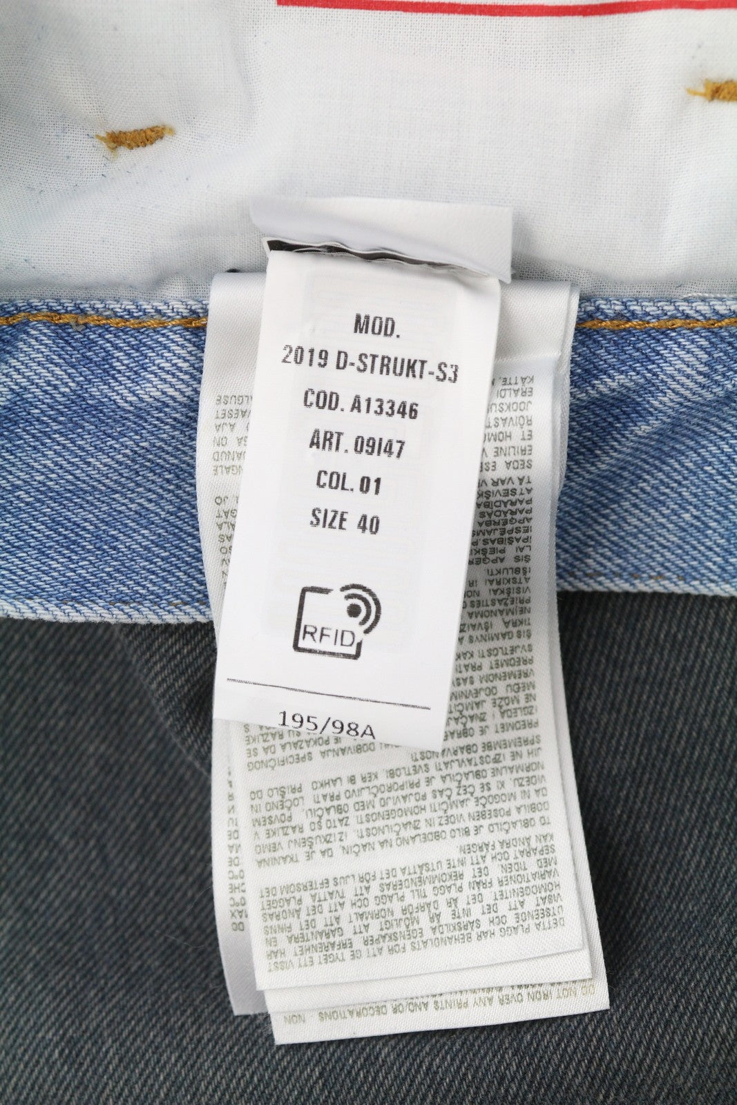 DIESEL 2019 D-Strukt-S3 09I47 Men's Jeans W40 Slim Dark Denim Mid Waist RRP350