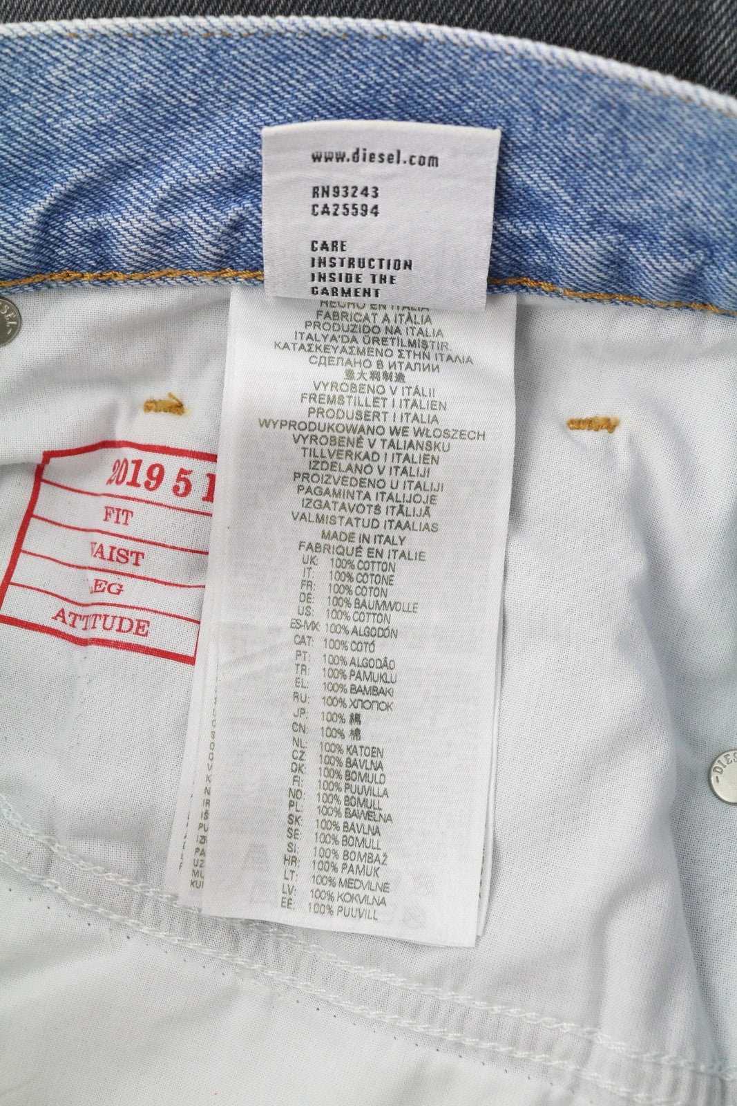 DIESEL 2019 D-Strukt-S3 09I47 Men's Jeans W32 Slim Dark Denim Mid Waist RRP350