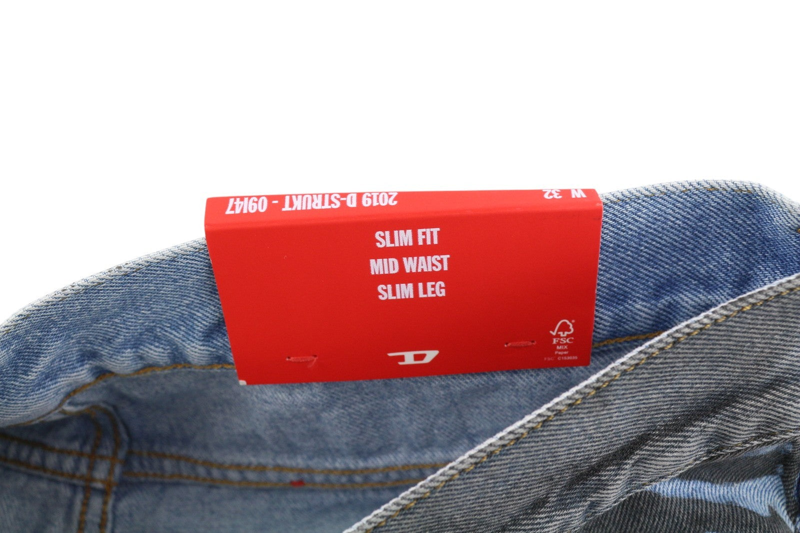 DIESEL 2019 D-Strukt-S3 09I47 Men's Jeans W32 Slim Dark Denim Mid Waist RRP350