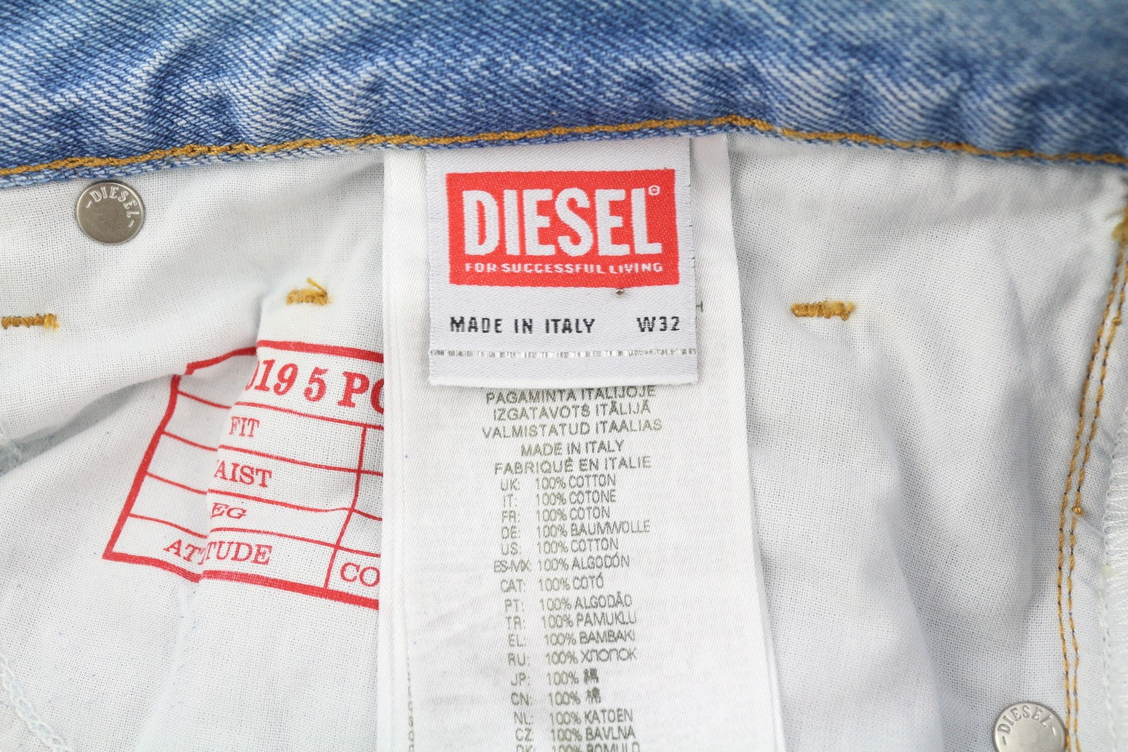 DIESEL 2019 D-Strukt-S3 09I47 Men's Jeans W32 Slim Dark Denim Mid Waist RRP350