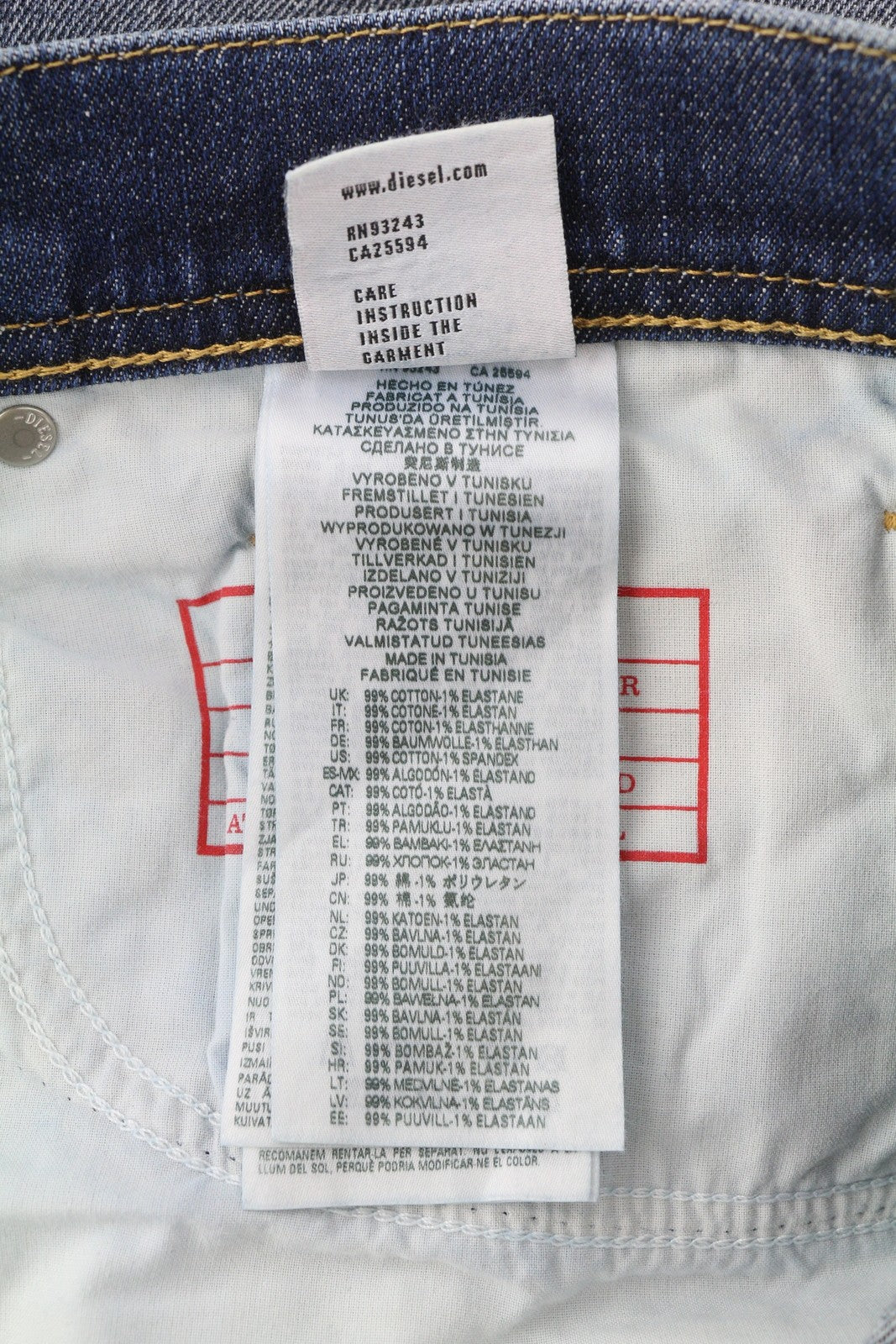 DIESEL 2023 D-Finitive 09H43 Men's Jeans W34/L32 Tapered Regular Blue RRP225