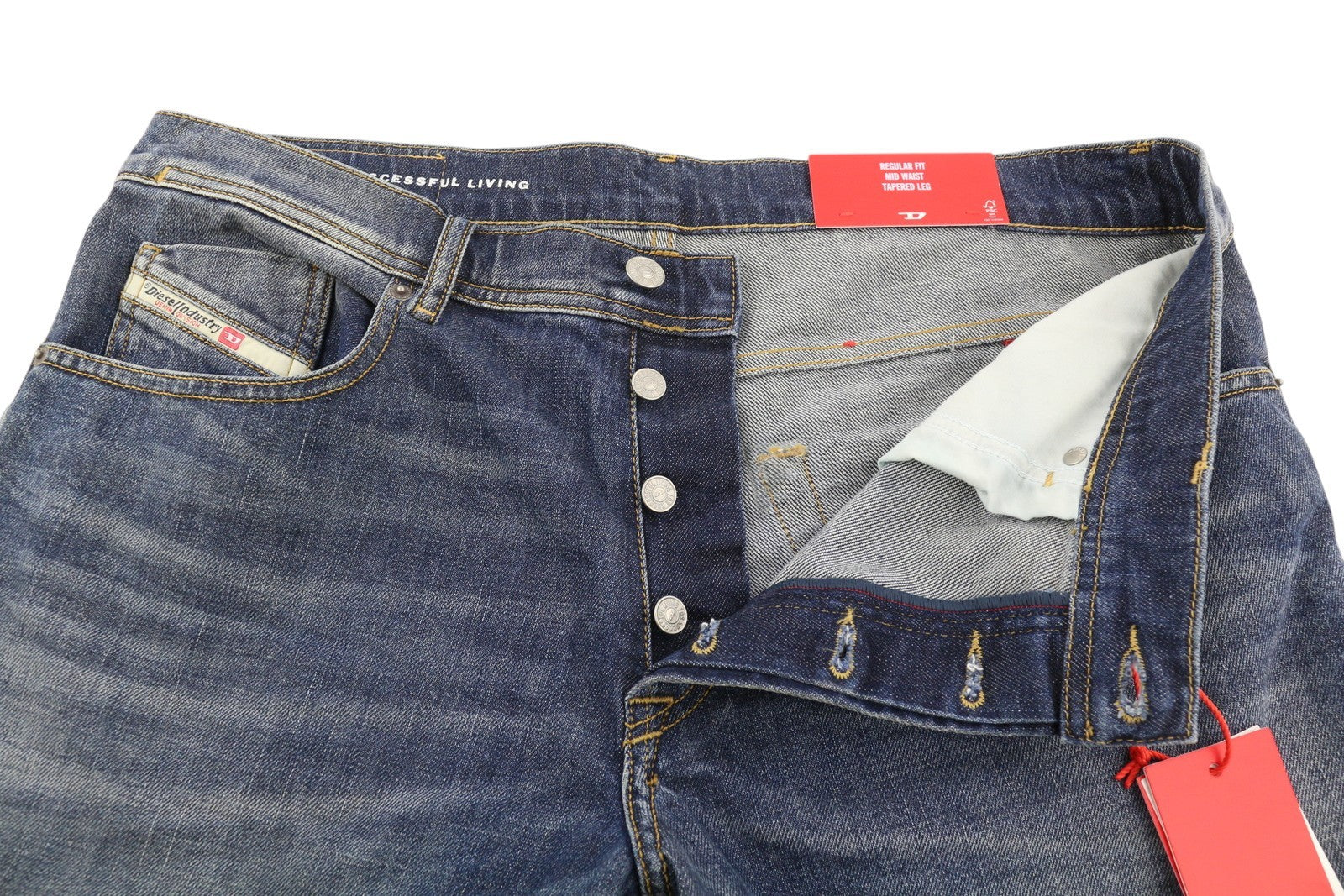 DIESEL 2023 D-Finitive 09H43 Men's Jeans W38/L32 Blue Regular Tapered RRP225