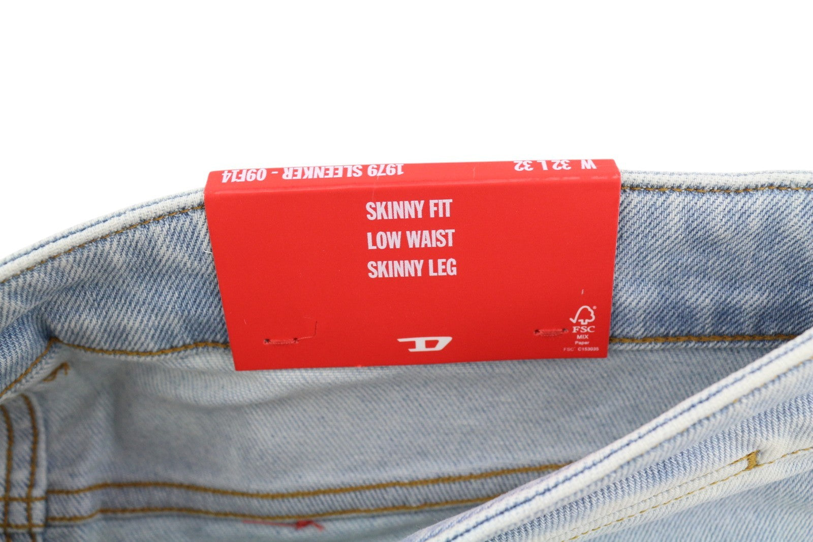 DIESEL 1979 Sleenker 09F14 Men Jeans W32/L32 Skinny Distress Low Blue RRP250