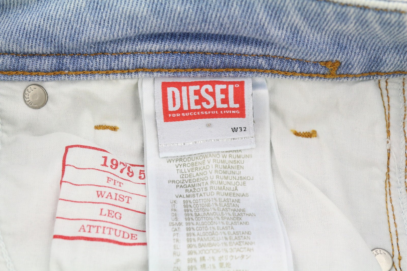 DIESEL 1979 Sleenker 09F14 Men Jeans W32/L32 Skinny Distress Low Blue RRP250