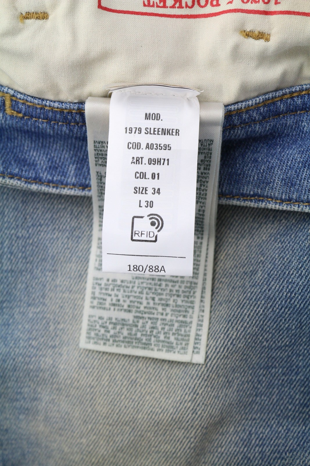 DIESEL 1979 Sleenker 09H71 Men's Jeans W34/L30 Skinny Fit Low Waist Blue RRP225