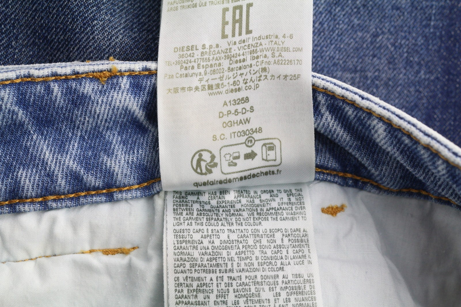 DIESEL P-5-D 0GHAW Men's Jeans W32 Loose Tapered Fit Blue Washed Zip RRP425