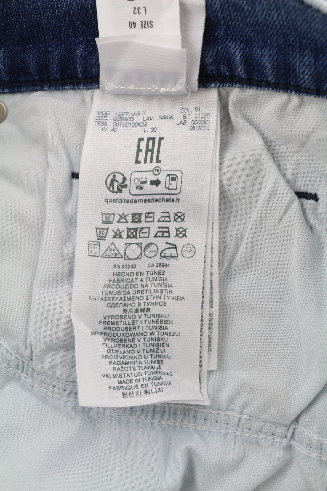 DIESEL Tepphar R4K92 Men's Jeans W40/L32 Slim Button Washed Blue Denim RRP250