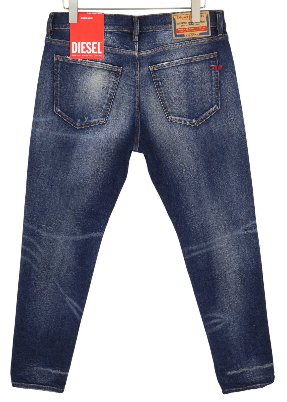 DIESEL 2019 D-Strukt 09G89 Men's Jeans W34/L30 Slim Ripped Washed Blue RRP325