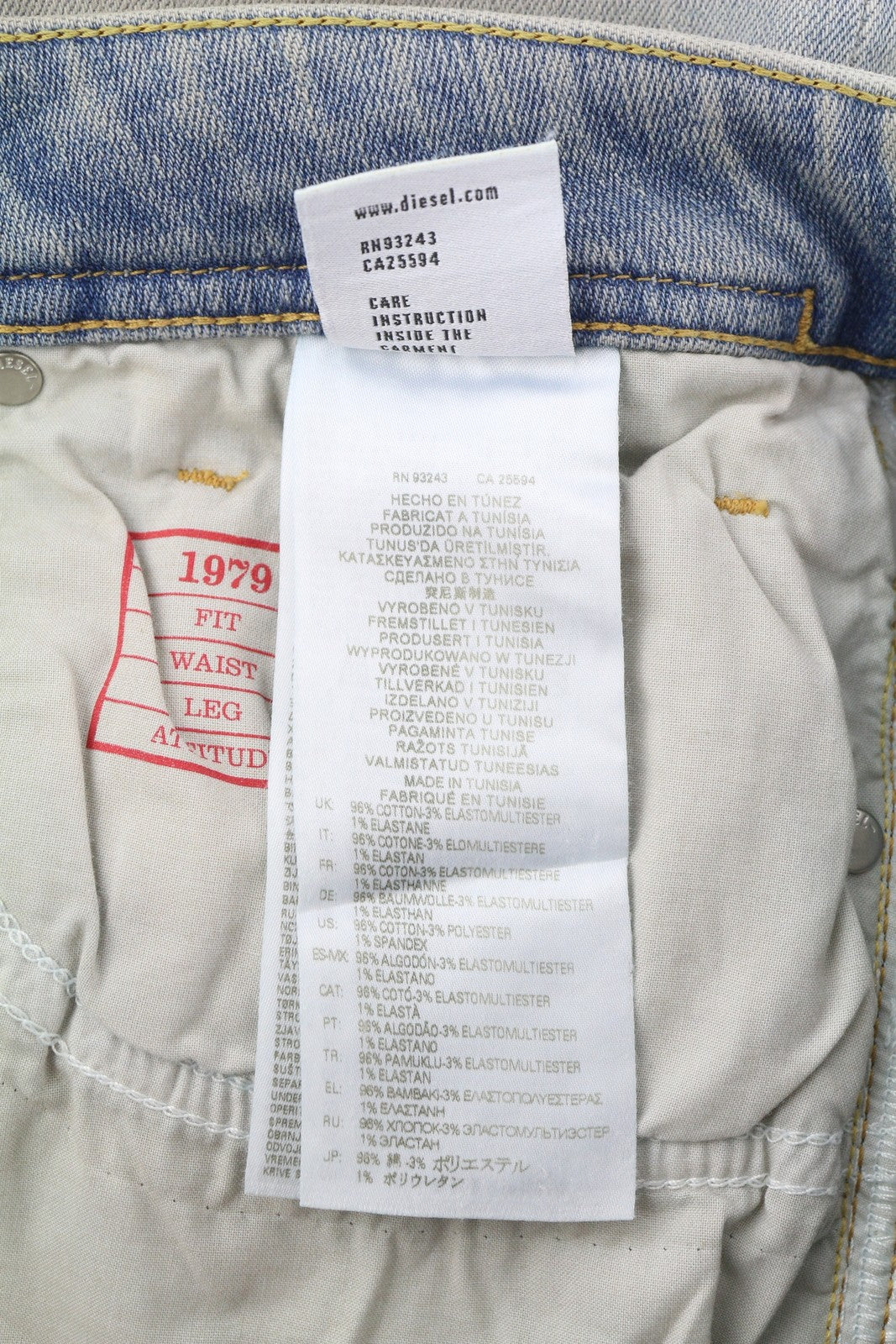 DIESEL 1979 Sleenker 09H75 Men Jeans W32/L30 Skinny Low Blue Washed RRP295