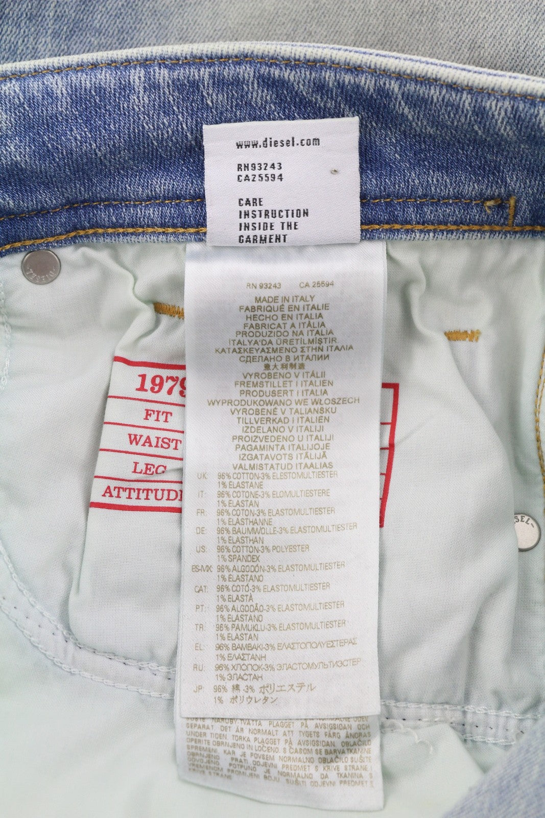 DIESEL 1979 Sleenker 09F08 Men's Jeans W32/L32 Skinny Low Paint Blue RRP295