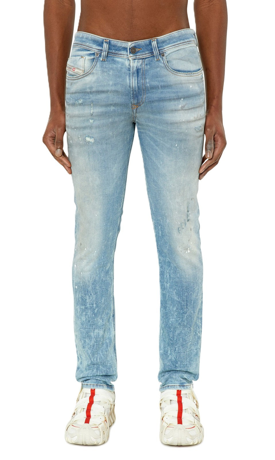 DIESEL 1979 Sleenker 09F08 Men's Jeans W32/L32 Skinny Low Paint Denim RRP295