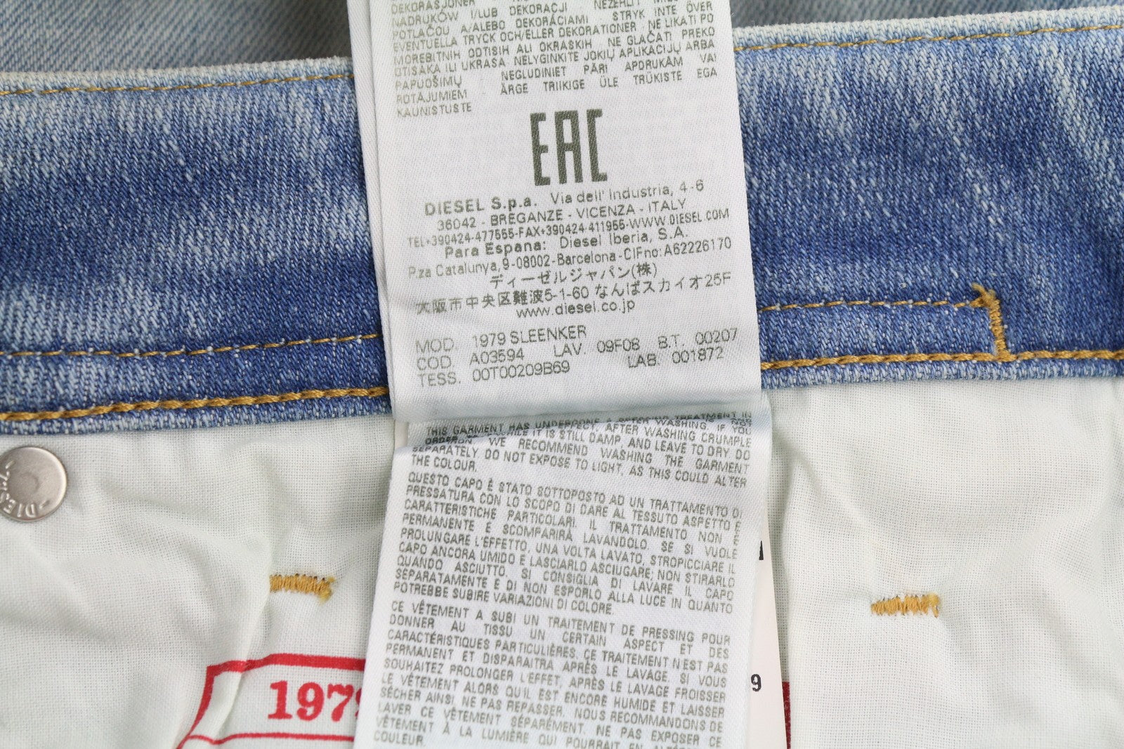 DIESEL 1979 Sleenker 09F08 Men's Jeans W32/L32 Skinny Low Paint Denim RRP295