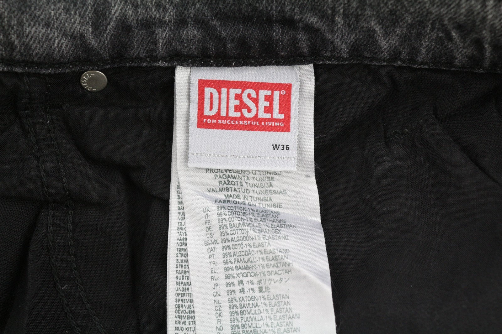 DIESEL 2019 D-Strukt R09KA Men's Jeans W36/L32 Slim Grey Washed Denim RRP225