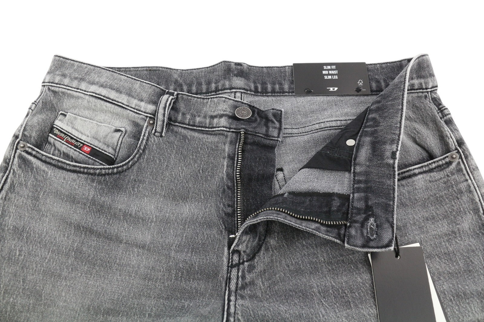 DIESEL 2019 D-Strukt R09KA Men's Jeans W36/L32 Slim Grey Washed Denim RRP225