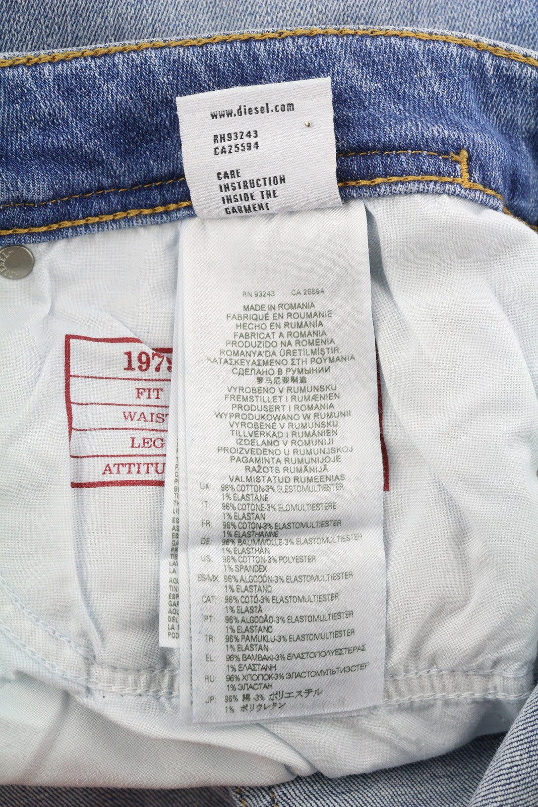 DIESEL 1979 Sleenker 09C01 Men's Jeans W34/L32 Skinny Low Waist Blue RRP195