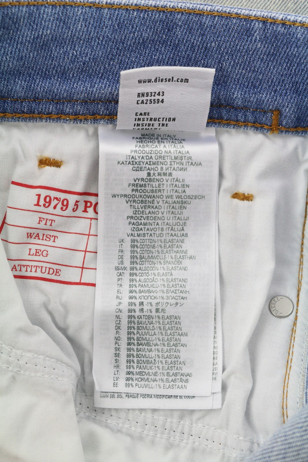 DIESEL 1979 Sleenker 09E89 Men Jeans W32/L32 Skinny Low Waist Blue Denim RRP295