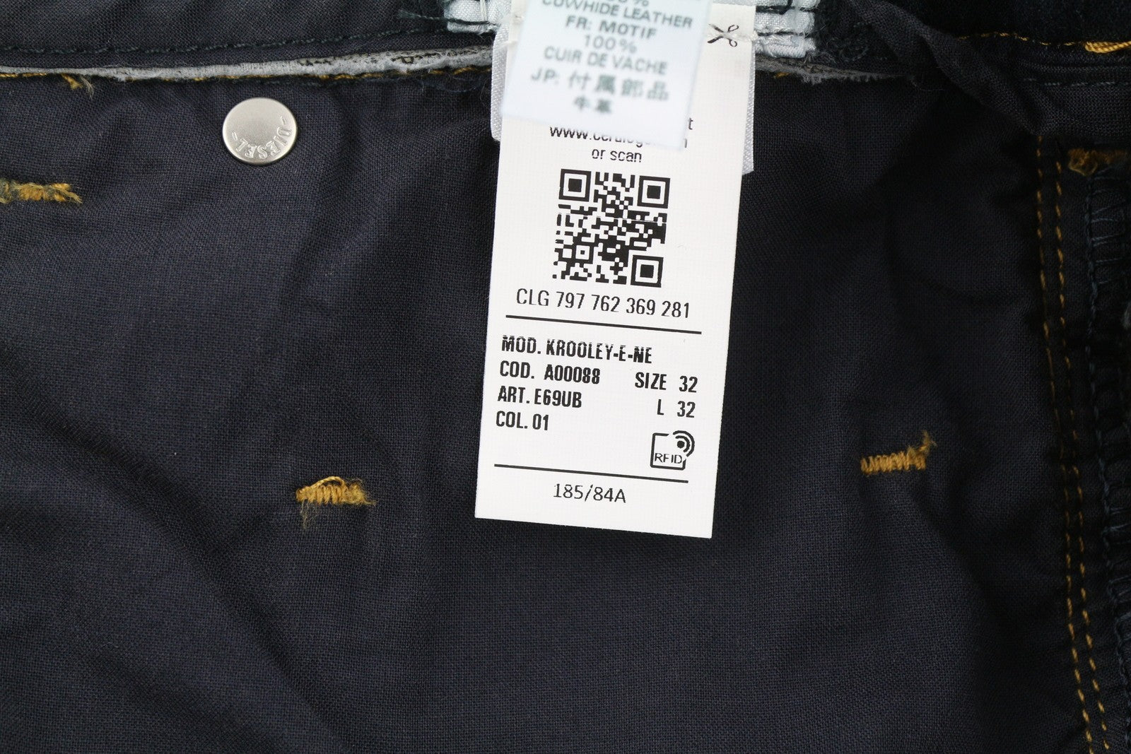 DIESEL Krooley Jogg E69UB Men's Jeans W32/L32 Slim Tapered Stretch Blue RRP295