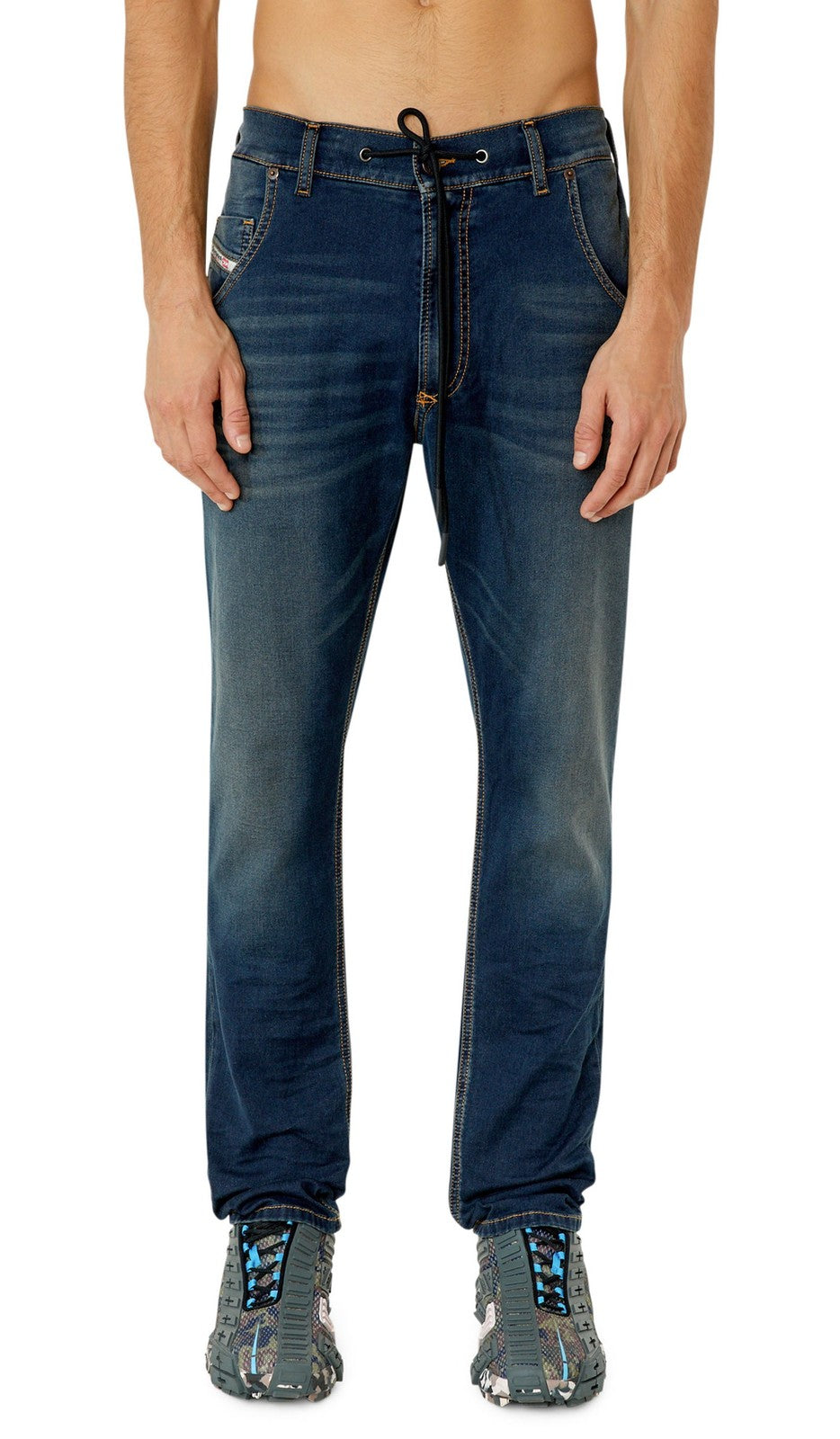 DIESEL Krooley Jogg E69UB Men Jeans W26/L32 Stretch Tapered Blue Washed RRP295