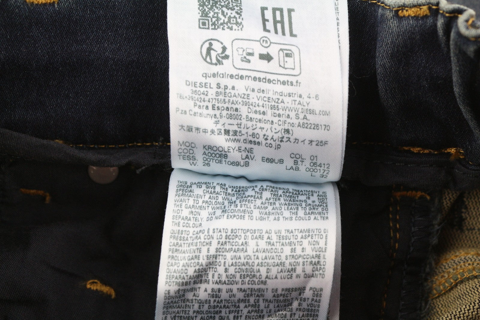 DIESEL Krooley Jogg E69UB Men Jeans W26/L32 Stretch Tapered Blue Washed RRP295