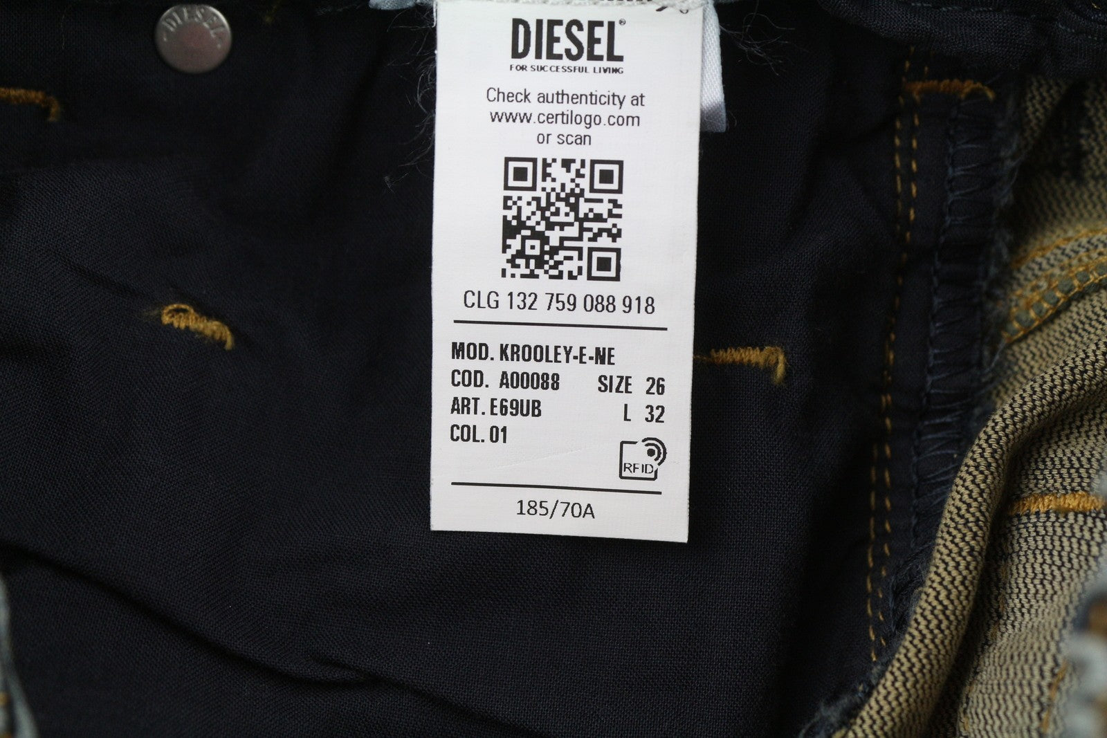 DIESEL Krooley Jogg E69UB Men Jeans W26/L32 Stretch Tapered Blue Washed RRP295