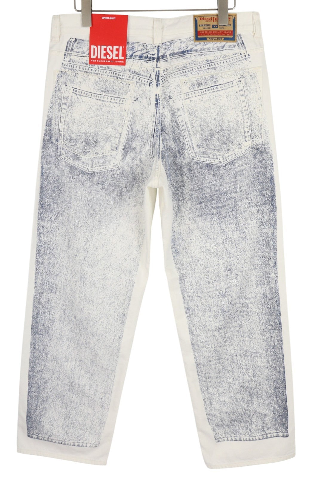 DIESEL 2001 D-Macro 09I73 Men Jeans W32 Loose Straight Button Faded Blue RRP375