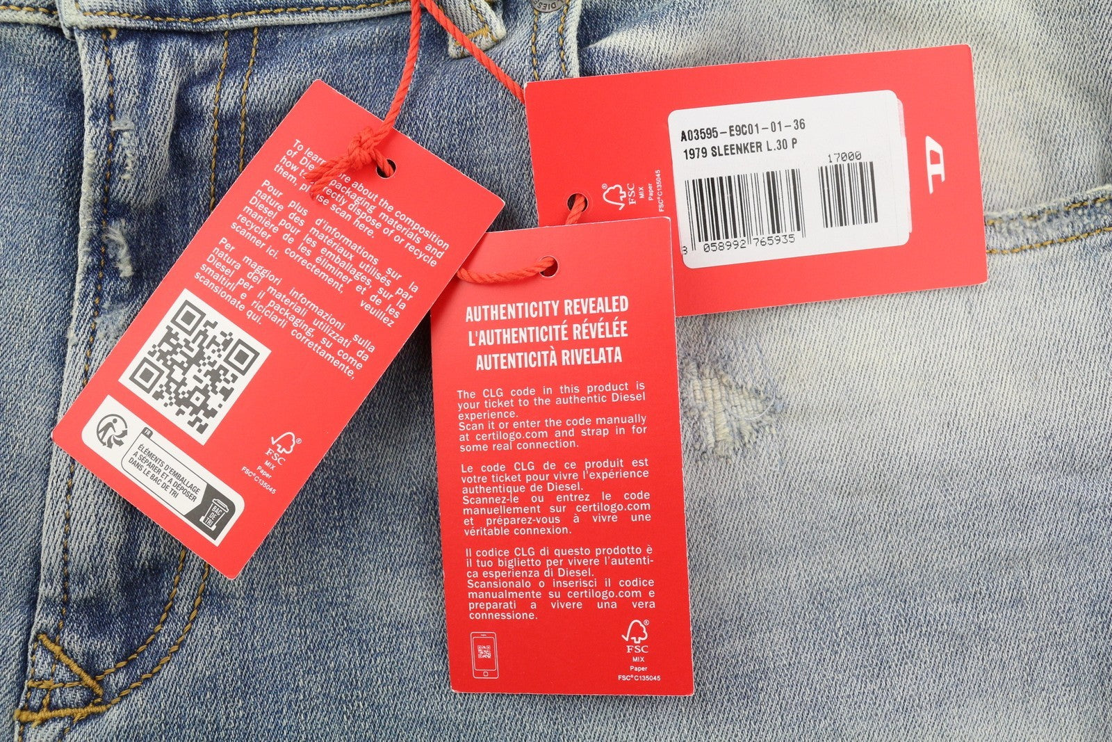 DIESEL 1979 Sleenker E9C01 Men's Jeans W36/L30 Skinny Distress Low Blue RRP275