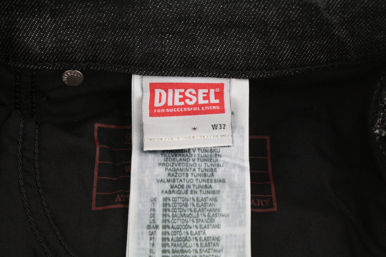 DIESEL 2019 D-Strukt 09H51 Men Jeans W32/L32 Slim Washed Black Distress RRP250