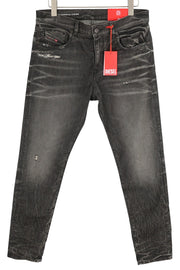 DIESEL 2019 D-Strukt 09H51 Men's Jeans W36/L32 Slim Black Distressed RRP250