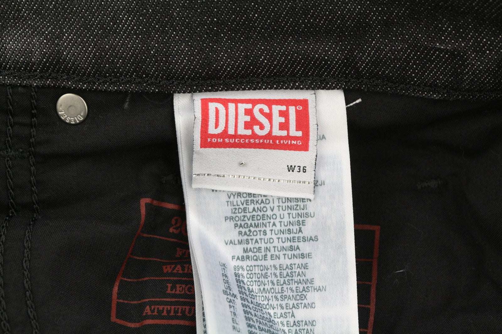 DIESEL 2019 D-Strukt 09H51 Men's Jeans W36/L32 Slim Black Distressed RRP250