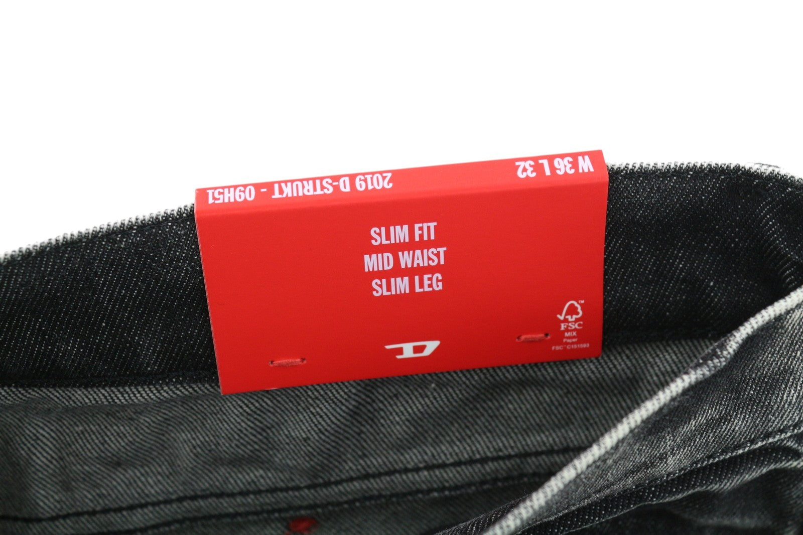 DIESEL 2019 D-Strukt 09H51 Men's Jeans W36/L32 Slim Black Distressed RRP250