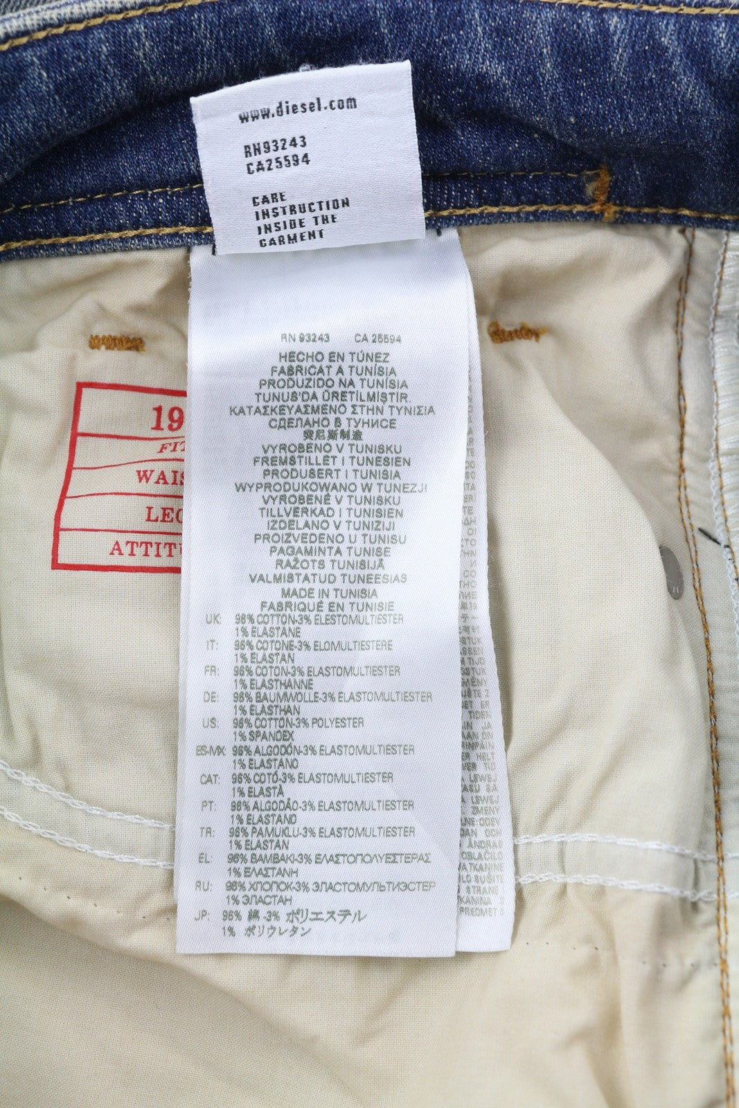 DIESEL 1979 Sleenker 09H69 Men Jeans W32/L32 Skinny Blue Low Waist Denim RRP225