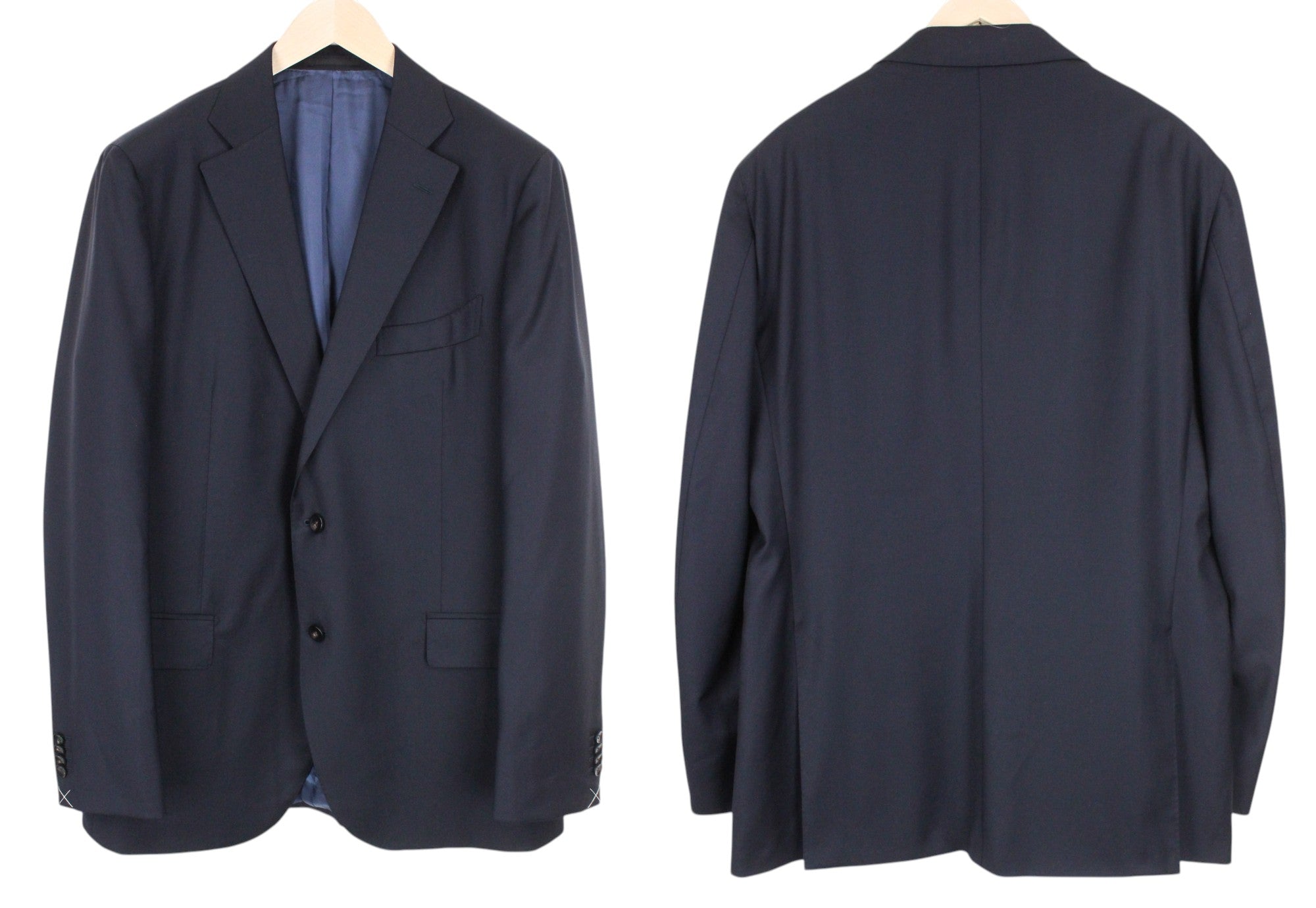 SUITSUPPLY La Spalla Men's UK50L Dark Blue Classic Lined Pure Wool 3 Piece Suit