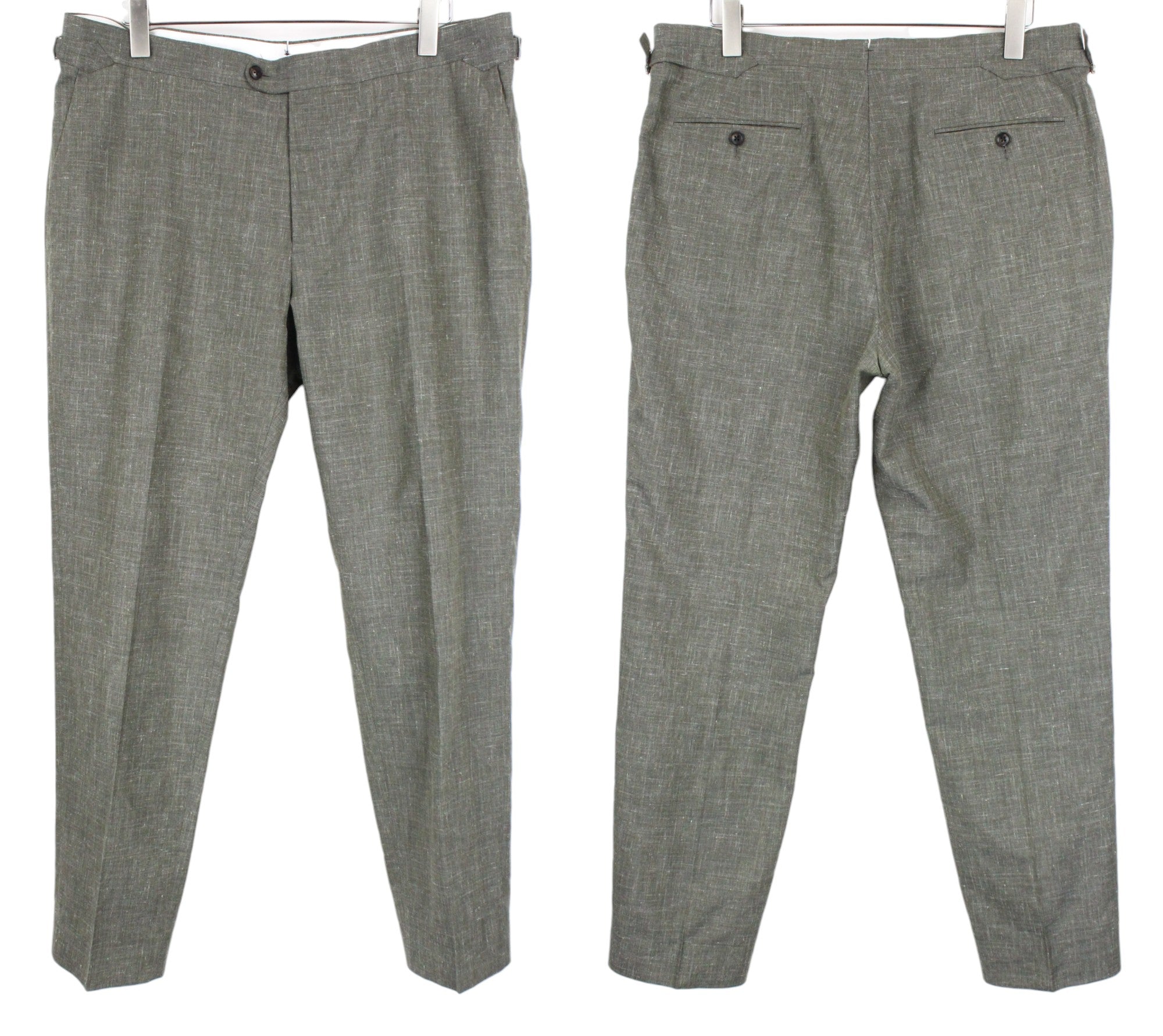 SUITSUPPLY La Spalla Men's UK46R Green Single-Breasted Wool Silk Linen 3 Piece