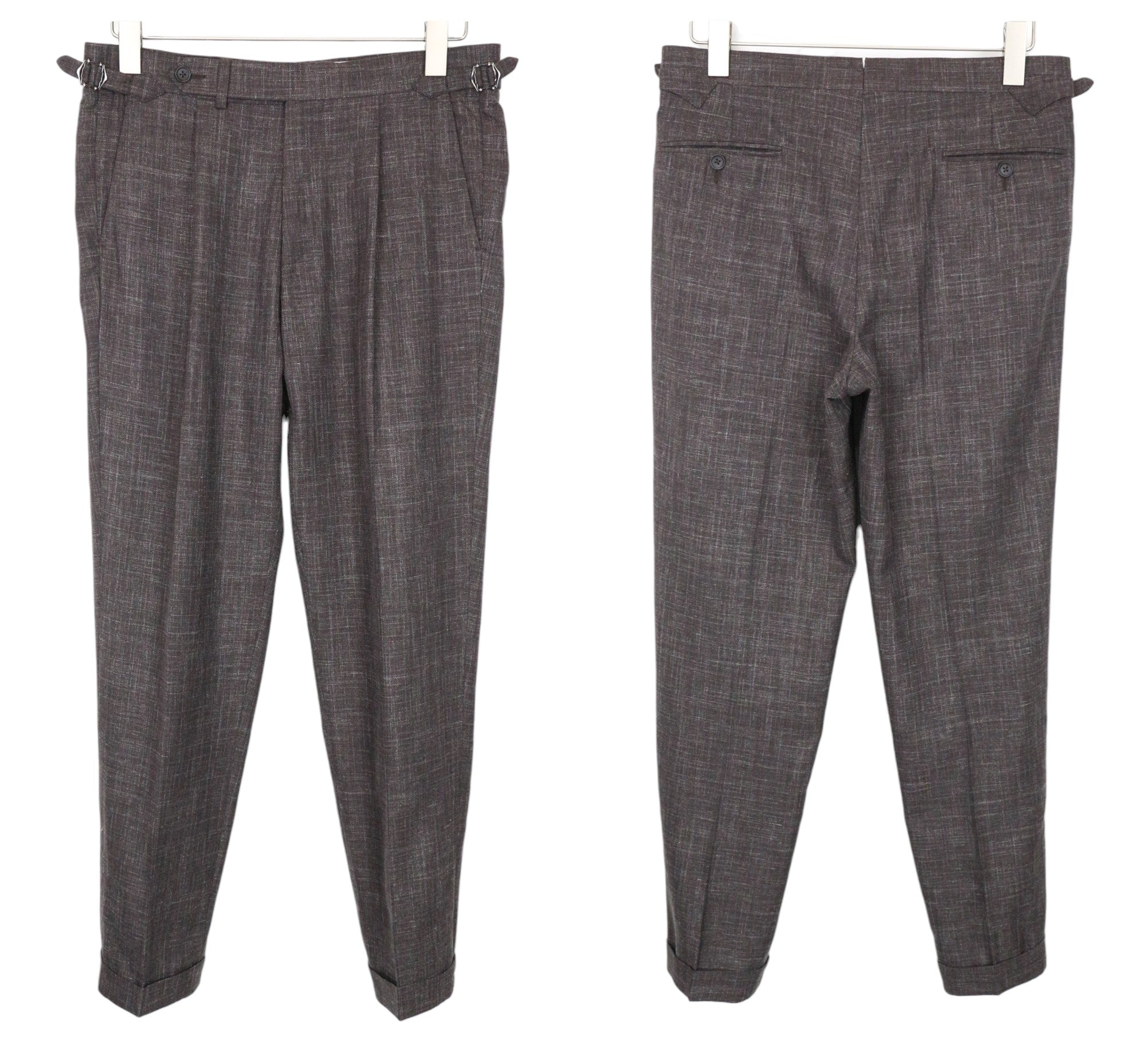 SUITSUPPLY Havana Patch Men's Suit UK36R Wool Silk Linen Brown Slim 3-Piece