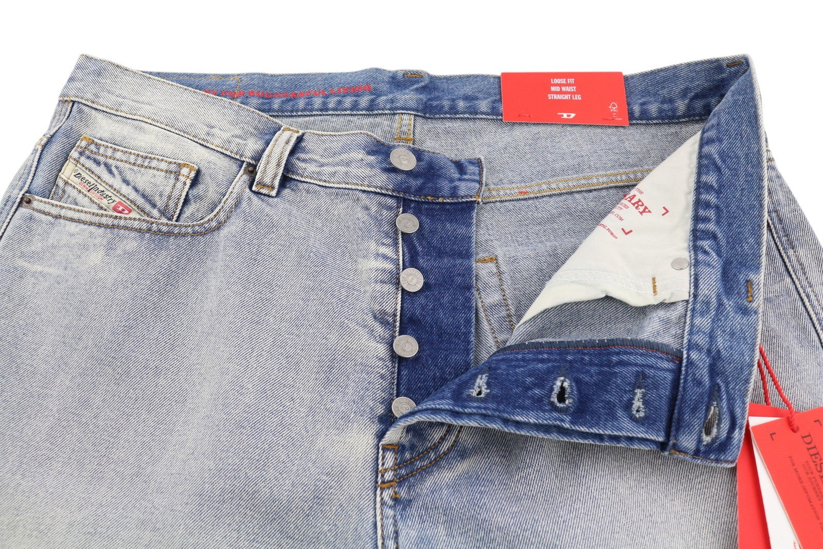 DIESEL 2010 09C14 Men's Jeans W34/L30 Loose Straight Washed Blue Denim RRP250