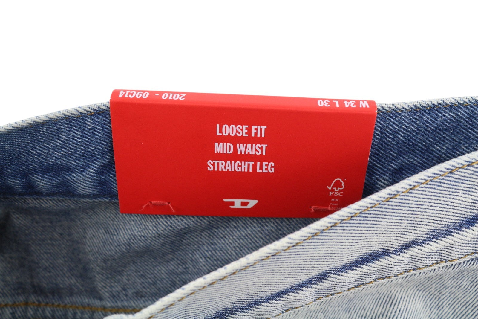 DIESEL 2010 09C14 Men's Jeans W34/L30 Loose Straight Washed Blue Denim RRP250