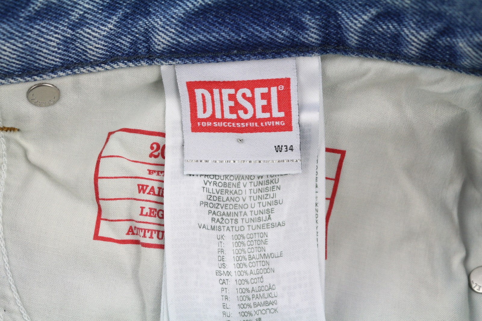 DIESEL 2010 09C14 Men's Jeans W34/L30 Loose Straight Washed Blue Denim RRP250