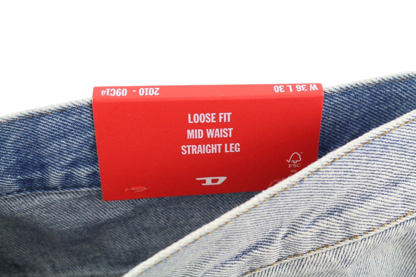 DIESEL 2010 09C14 Men Jeans W36/L30 Loose Fit Straight Blue Washed Denim RRP250