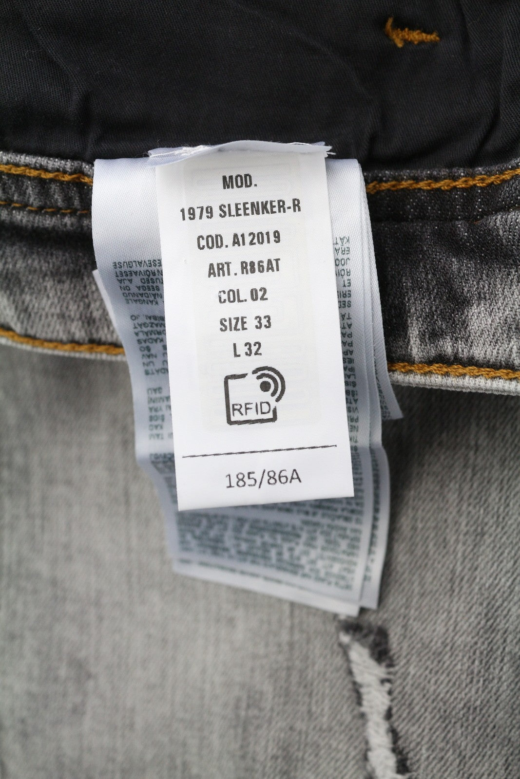 DIESEL 1979 Sleenker R86AT Men Jeans W33/L32 Skinny Grey Distressed Low RRP225