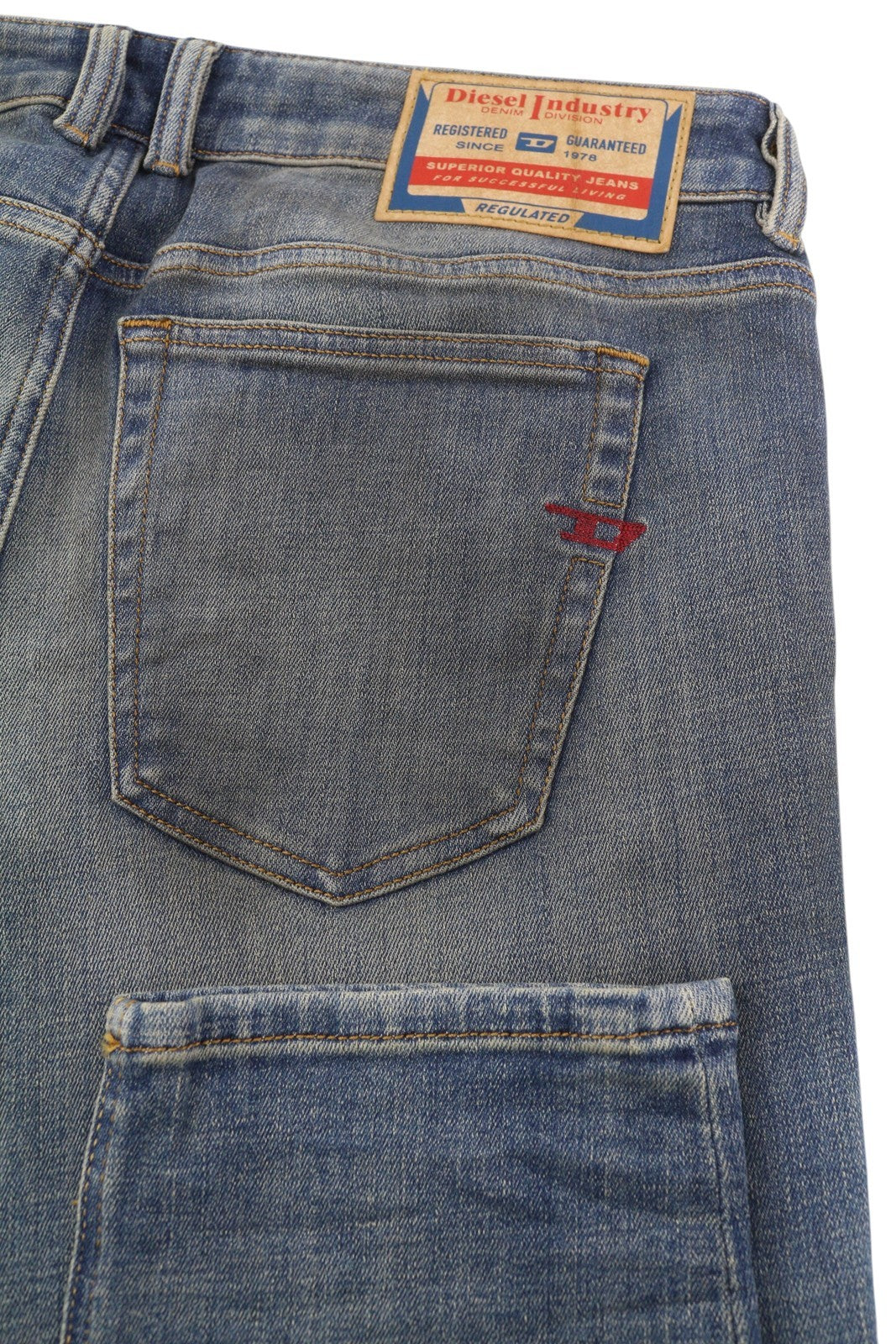 DIESEL 1979 Sleenker 09H69 Men's W36/L32 Skinny Low Rise Zip Blue Denim RRP225