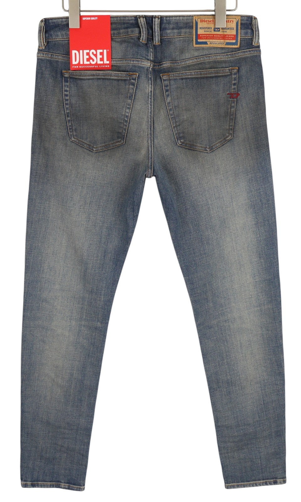 DIESEL 1979 Sleenker 09H69 Men's W38/L32 Skinny Low Rise Zip Blue Denim RRP225