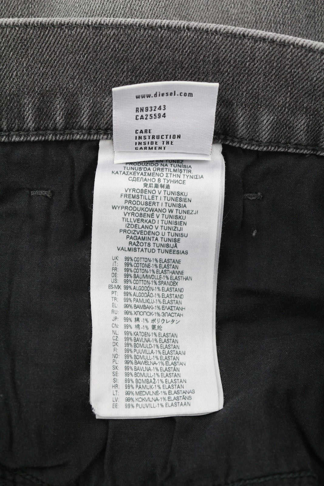 DIESEL 2005 D-Fining 09D50 Men's W34/L32 Grey Denim Regular Buttoned Fit