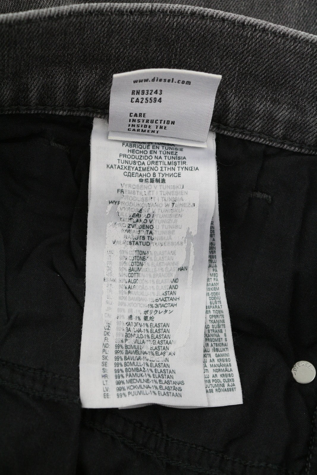 DIESEL 2005 D-Fining 09D50 Men's W32/L32 Grey Denim Buttoned Regular Fit