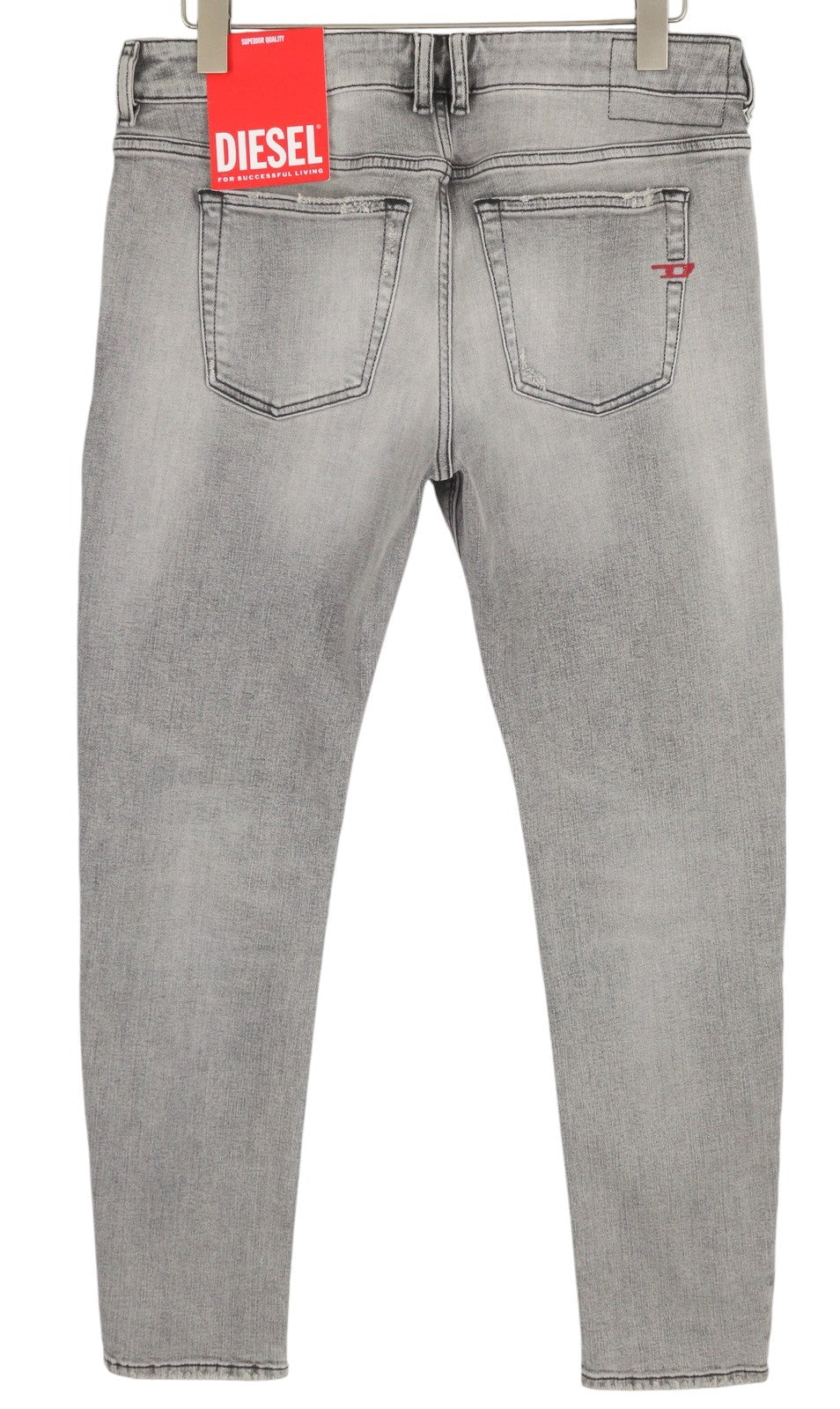 DIESEL 1979 Sleenker E9B97 Men's W32/L34 Skinny Grey Worn Look Low Waist RRP250